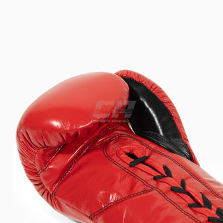 Guantes de boxeo Cleto Reyes Professional CB2 Rojo-Negro con cordones 