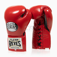 Guantes de boxeo Cleto Reyes Professional CB2 Rojo-Negro con cordones 