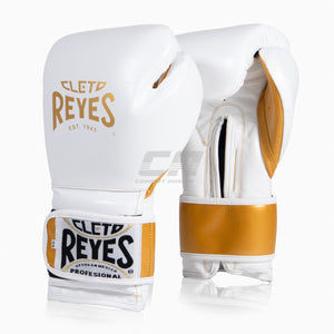 Guantes de boxeo Cleto Reyes Sparring CE6 Blanco-Oro Edición Especial