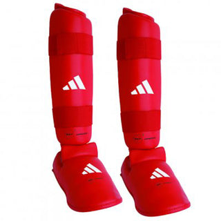 Espinilleras y Parápodos Adidas Rojo y azul aprobados por la WKF