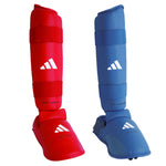 Espinilleras y Parápodos Adidas Rojo y azul aprobados por la WKF